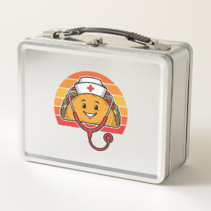 Lunch Box Infirmière Taco Rétro Gravure Vintage Design_1