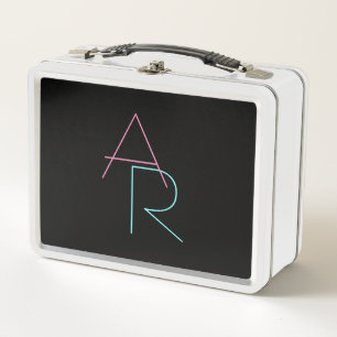Lunch Box Initiales de chevauchement modernes Rose Turquoi
