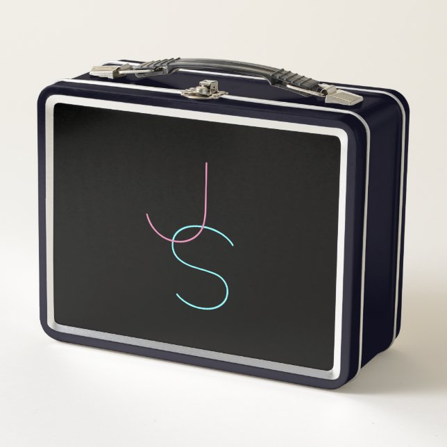 Lunch Box Initiales modernes élégantes et modifiables (Devant)