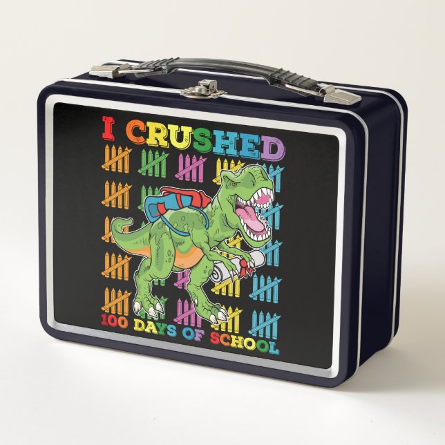 Lunch Box J'ai écrasé 100 jours d'école T Rex dinosaure (Devant)