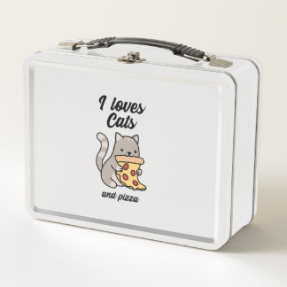 Lunch Box J'aime chats et pizza chaton mignonne chaton