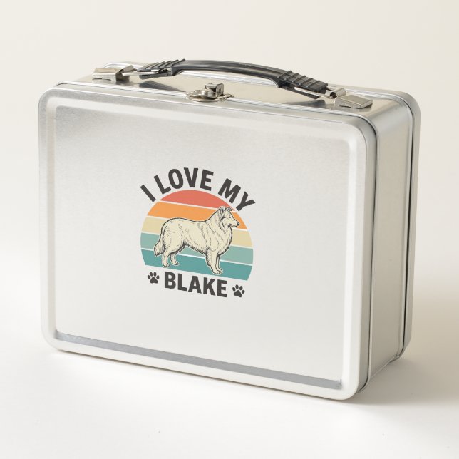 Lunch Box J'aime mon chien Blake rétro gravure design_1 (Devant)