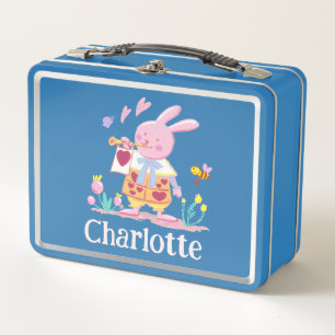 Lunch Box Jardin Fantaisiste Rose pour Enfants Lapin
