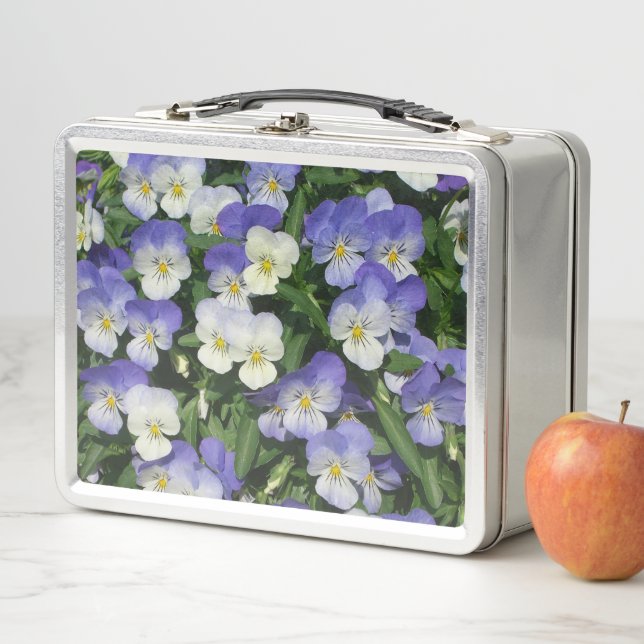Lunch Box Jardin Floral de Pensées Violettes (En situation)