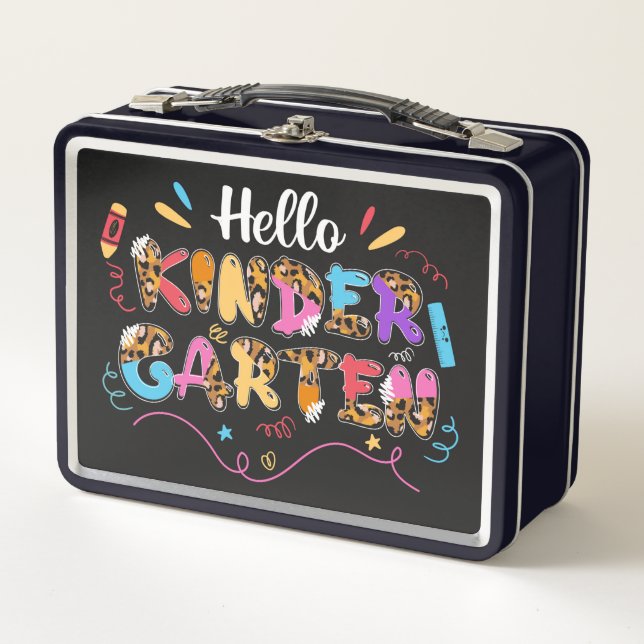 Lunch Box Jardins d'enfants Doodles, Fleurs et Crayon (Devant)