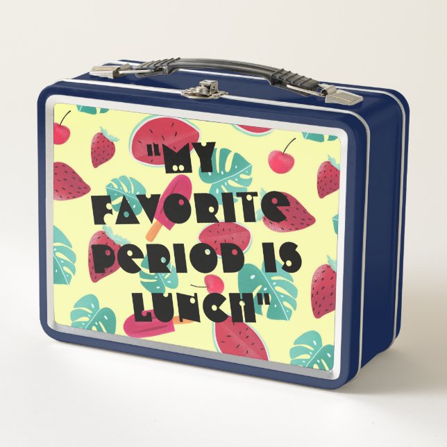 Lunch Box Jaune mignon " Ma Période Préférée Est Le Déjeuner (Devant)