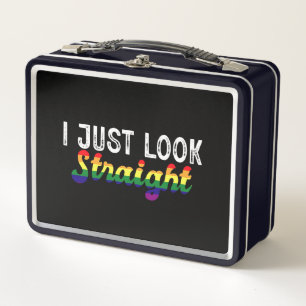 Lunch Box Je regarde juste droit LGBT Rainbow Pride Mois