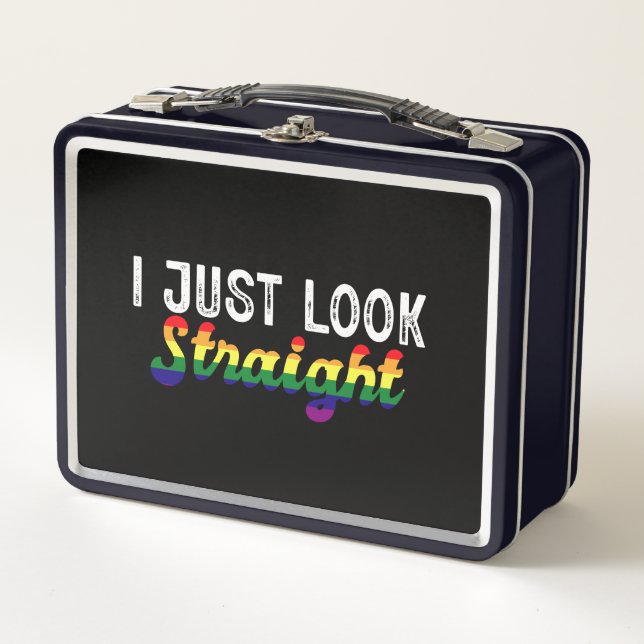 Lunch Box Je regarde juste droit LGBT Rainbow Pride Mois (Devant)