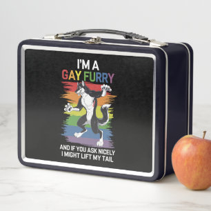 Lunch Box Je suis une Gay Furry Fox Rainbow Pride LGBTQ