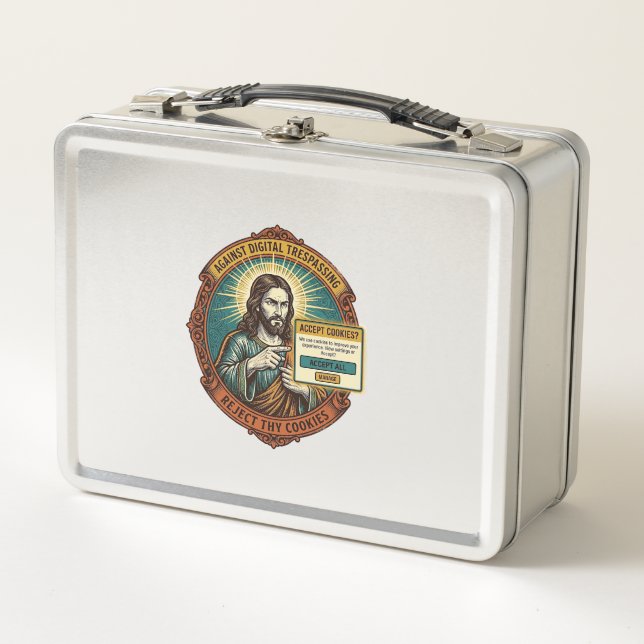 Lunch Box Jésus Agacant Accepter les Cookies Pop Up Internet (Devant)