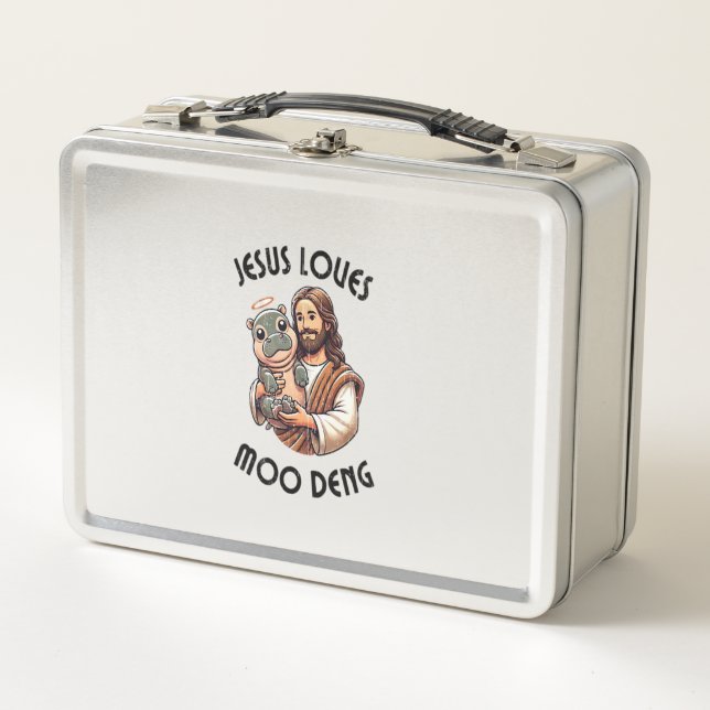 Lunch Box Jésus aime Moo Deng T-Shirt_3 (Devant)
