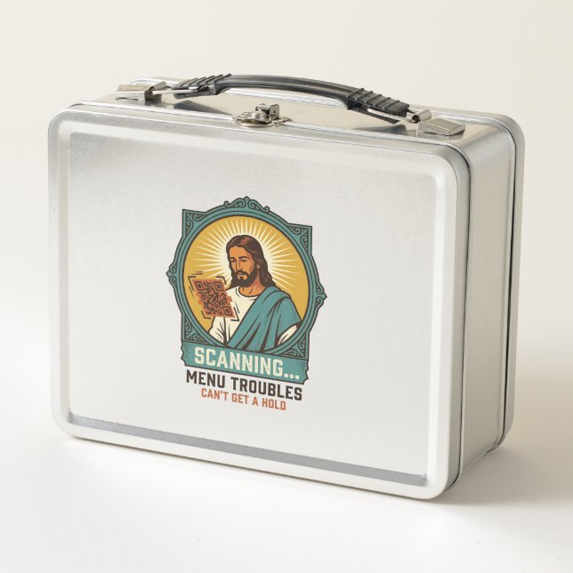 Lunch Box Jésus Code QR flou ne scannera pas Menu Humour Tec (Devant)