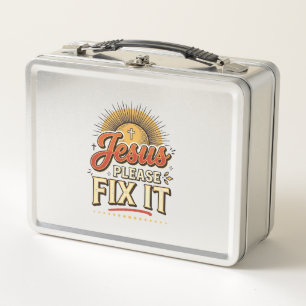 Lunch Box Jésus S'il Vous Plaît Réparez-Le Typographie Chrét