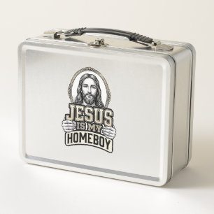 Lunch Box Jésus vintage est mon pote gravé design vectoriel
