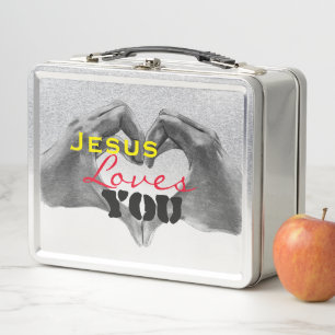 Lunch Box Jésus Vous Aime Boîte À Déjeuner Métal