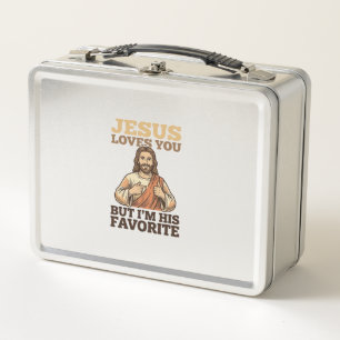 Lunch Box Jésus Vous Aime Drôle Vintage Croyance Chemise Des