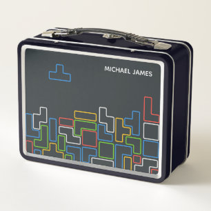 Lunch Box Jeu vidéo coloré Retro Gamer Nom personnalisé