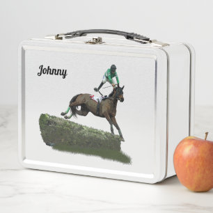 Lunch Box Jockey Cheval En Boite Verte Déjeuner