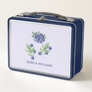 Lunch Box Joli Aquarelle Elégante Blueberry Fruit Monogramme