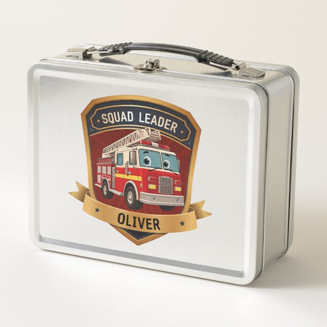 Lunch Box Joli Badge de Pompiers Personnalisé (Devant)