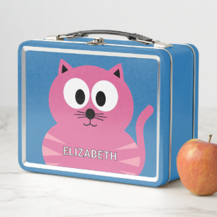 Lunch Box Joli Chat Rose Gras - Nom Personnalisé