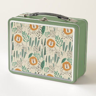 Lunch Box Joli Doodle Lion Jungle Rainforest Motif
