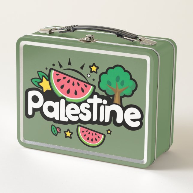 Lunch Box Joli mot Palestine entouré d'un arbre de pastèques (Devant)
