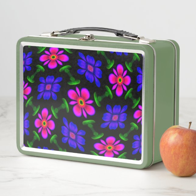 Lunch Box Joli Motif de fleurs roses (En situation)