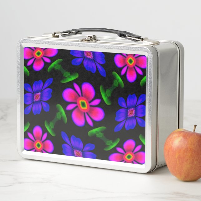 Lunch Box Joli Motif de fleurs roses (En situation)