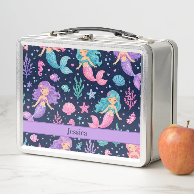 Lunch Box Joli motif de sirène (En situation)