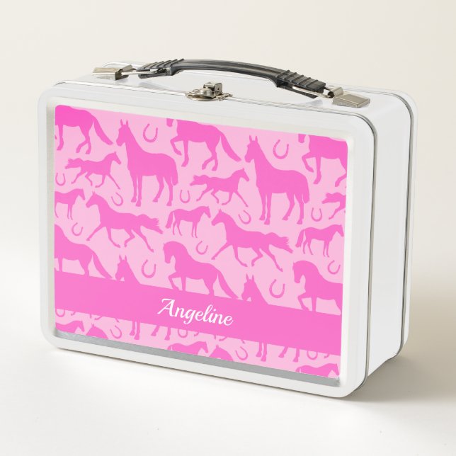 Lunch Box Joli Poney rose et Cheval Jeunes filles (Devant)