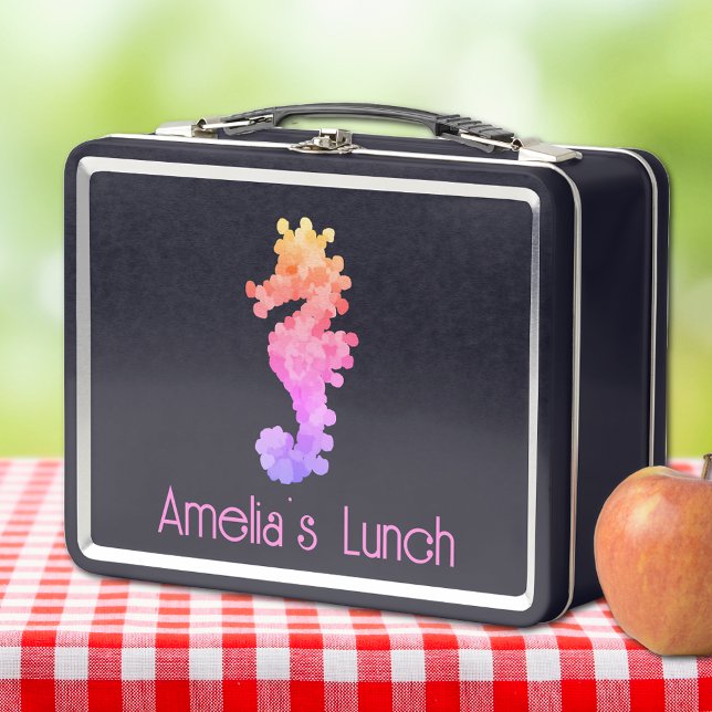 Lunch Box Joli Rainbow Seahorse Personnalisé (Créateur téléchargé)