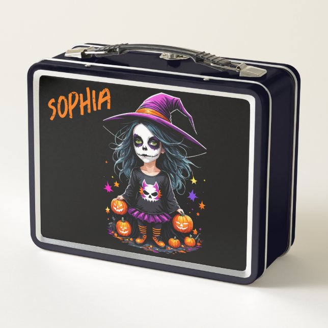 Lunch Box Jolie Adorable Kawaii Halloween sorcière (Dos)