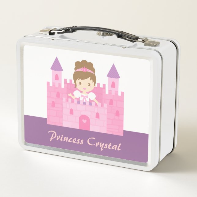 Lunch Box Jolie Fille Princesse dans un Château Rose Personn (Dos)