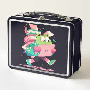 Lunch Box Jolie grenouille de rentrée avec des livres et un