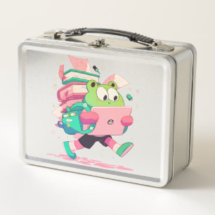 Lunch Box Jolie grenouille de rentrée scolaire avec des livr
