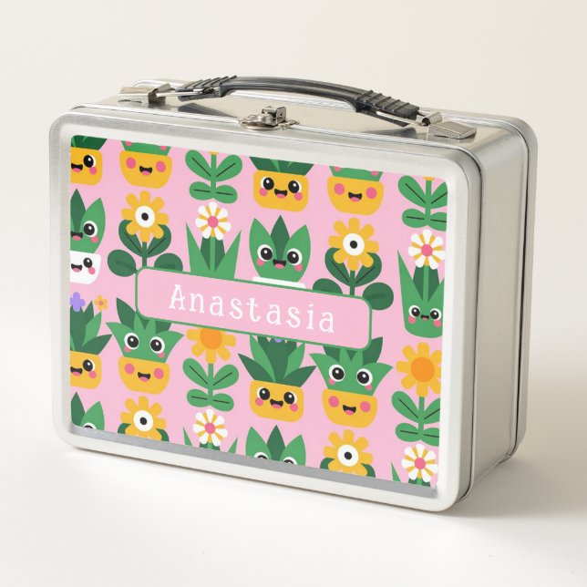 Lunch Box Jolie impression de plante en pot personnalisable (Devant)
