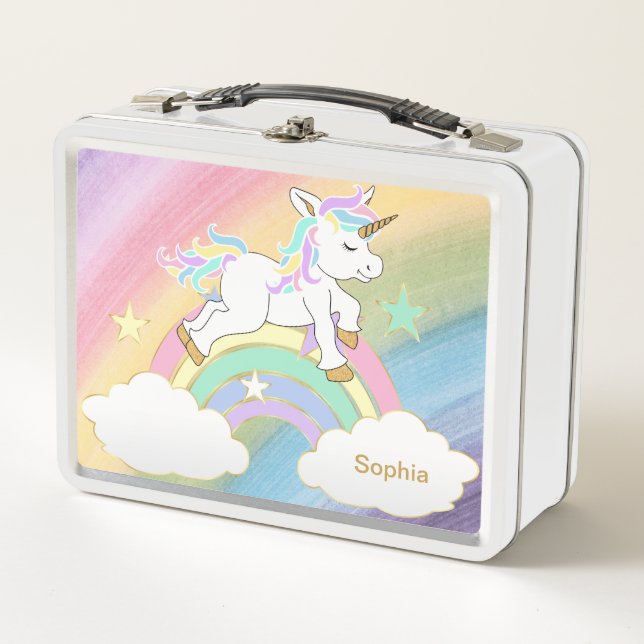 Lunch Box Jolie licorne arc-en-ciel (Devant)