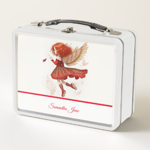 Lunch Box Jolie Petite Fée Rouge Magique Volante Féminine