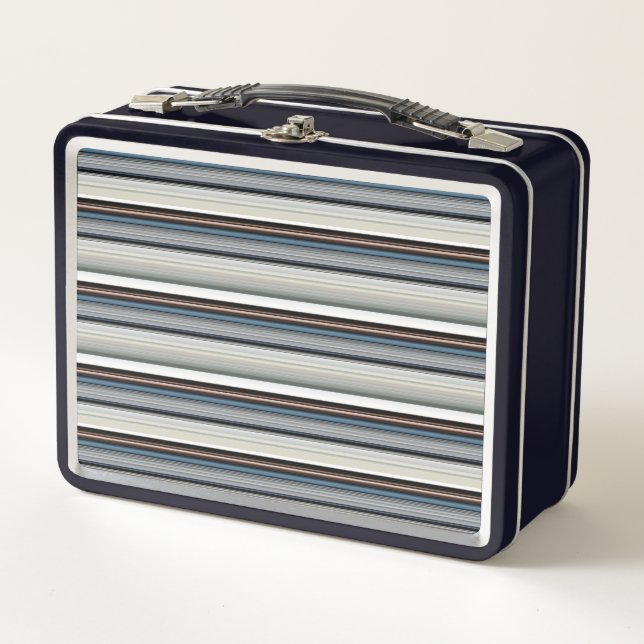 Lunch Box Jolies rayures grises et blanches (Devant)