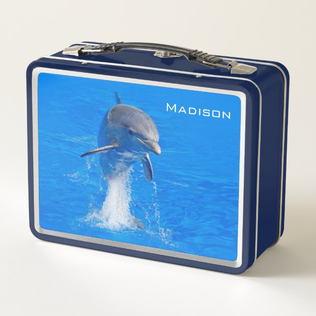 Lunch Box Jote Dolphin Jumping Nom personnalisé (Dos)