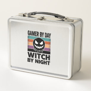 Lunch Box Joueur de jeu vidéo de jour sorcière de nuit rétro