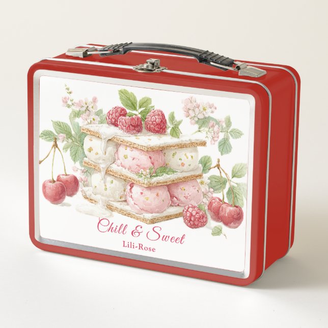 Lunch Box Jour du Sandwich de Crème Glacée Aquarelle  (Devant)