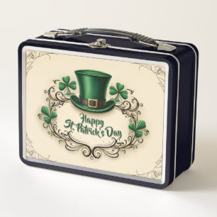 Lunch Box Joyeuse fête de la Saint-Patrick avec motif de trè