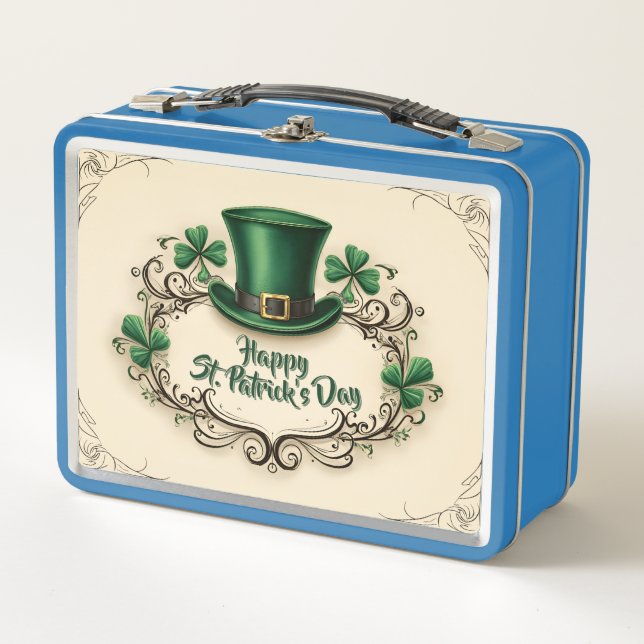 Lunch Box Joyeuse fête de la Saint-Patrick, motif de trèfle (Devant)