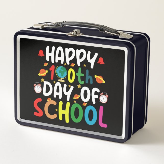 Lunch Box Joyeux 100e jour d'école Enseignant Élève (Devant)