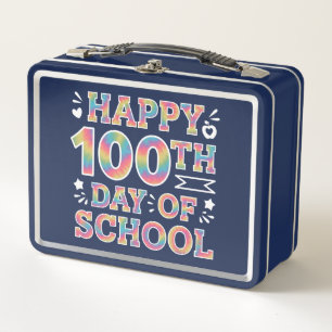Lunch Box Joyeux 100ème Jour De L'École Tie Dye Arc En Ciel