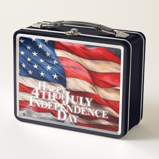 Lunch Box Joyeux 4 juillet - Jour de l'Indépendance (Devant)