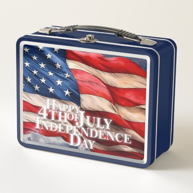 Lunch Box Joyeux 4 juillet - Jour de l'Indépendance (Devant)