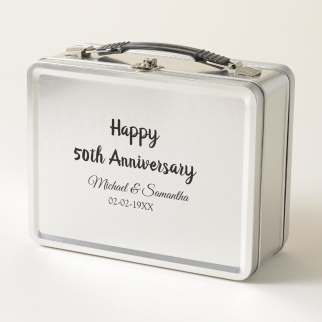 Lunch Box Joyeux 50e anniversaire ajouter nom du couple date (Devant)